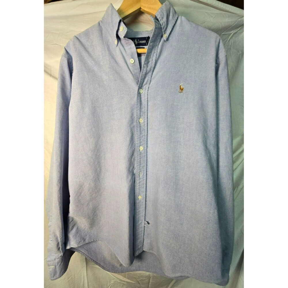 VTG Ralph Lauren Light Blue Button-Down Oxford Shirt with Pony Logo 16/36